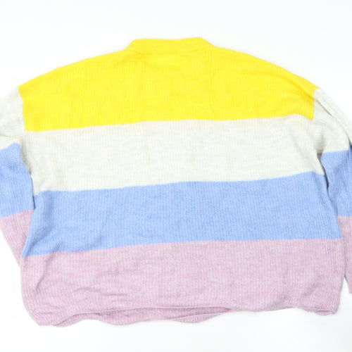 TESCO Womens Multicoloured Round Neck  Acrylic Pullover Jumper Size 18