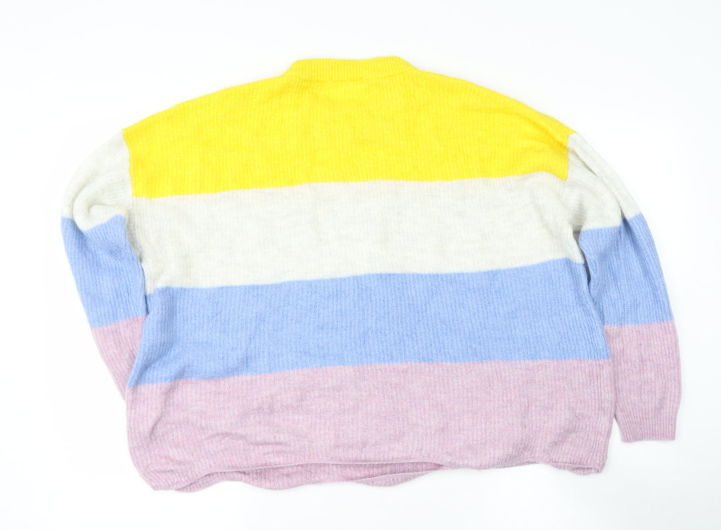 TESCO Womens Multicoloured Round Neck  Acrylic Pullover Jumper Size 18