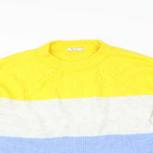 TESCO Womens Multicoloured Round Neck  Acrylic Pullover Jumper Size 18