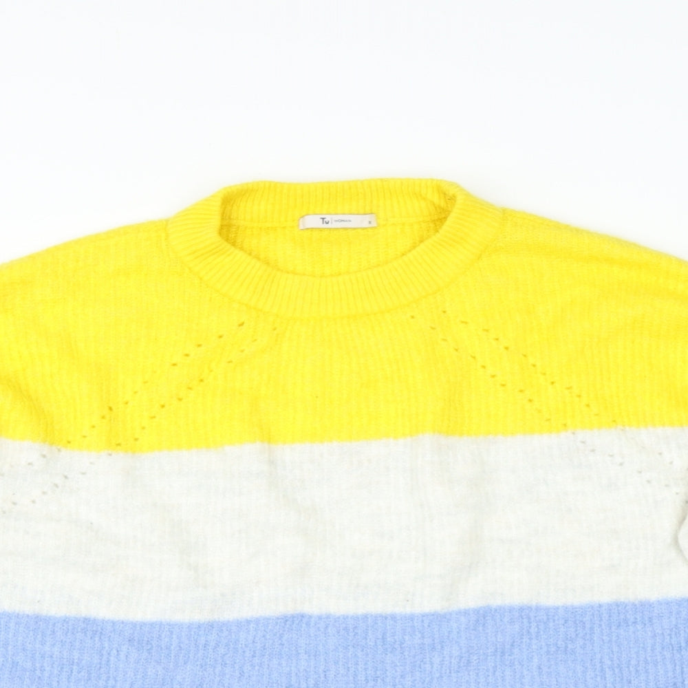 TESCO Womens Multicoloured Round Neck  Acrylic Pullover Jumper Size 18