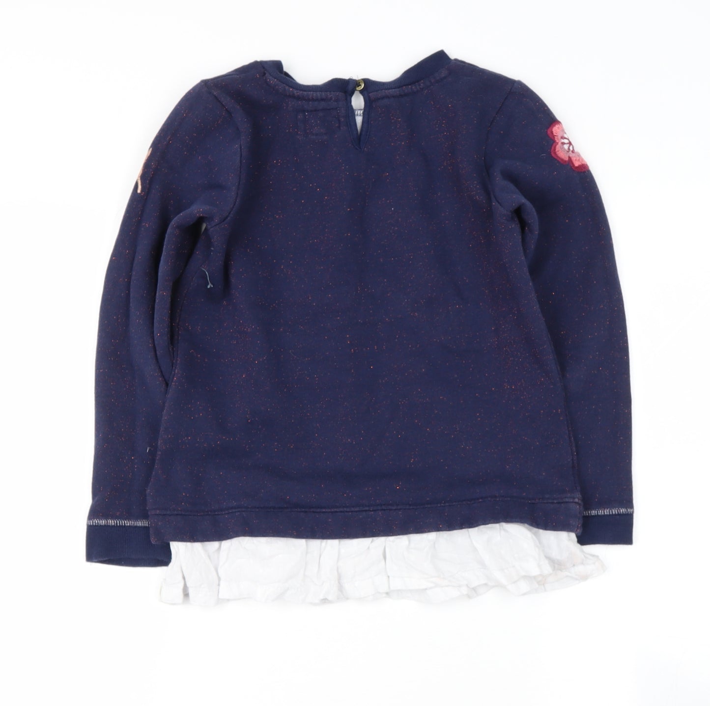 mantaray Girls Blue Round Neck  Cotton Pullover Jumper Size 8 Years