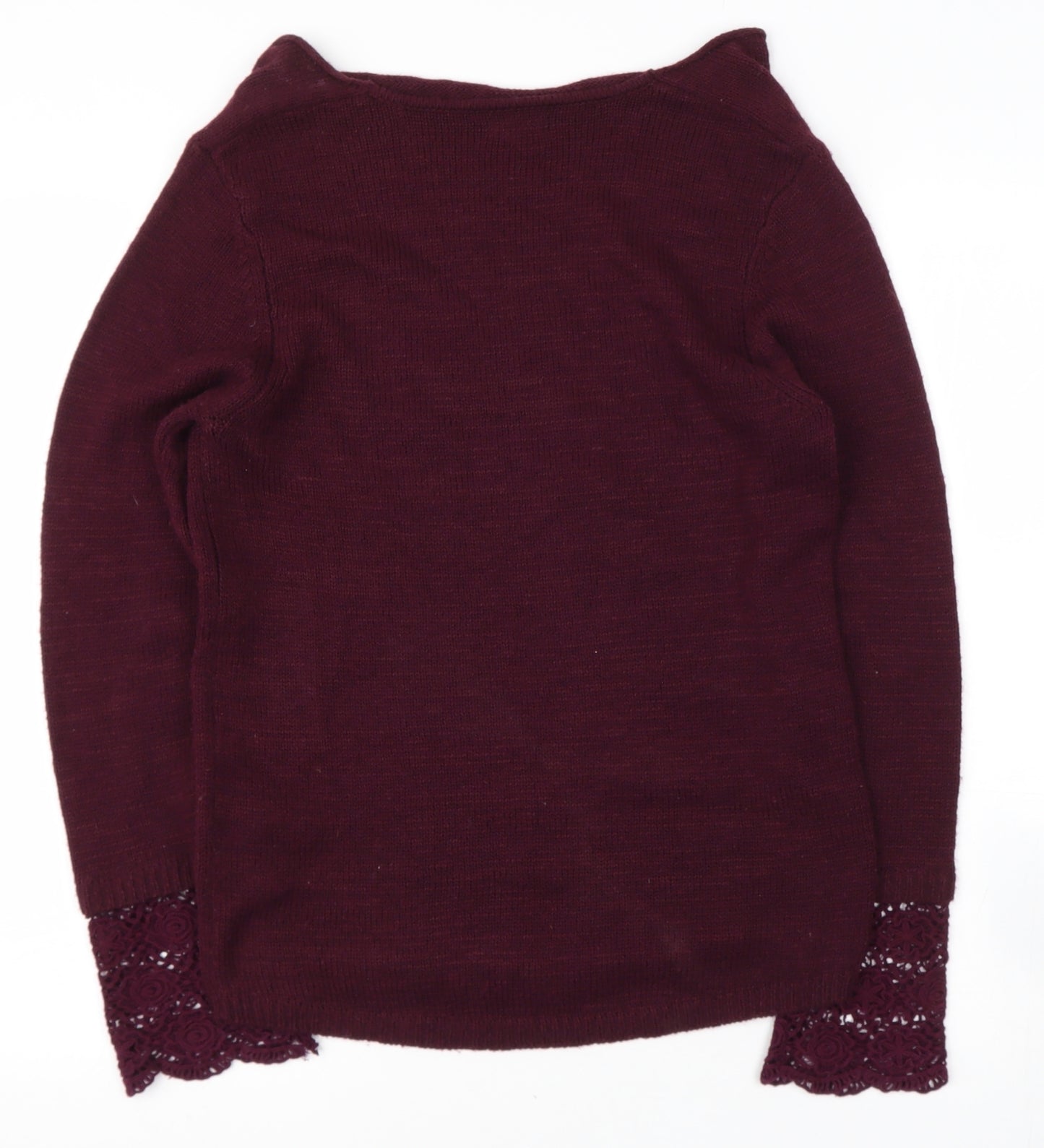 cotton traiders Womens Purple Boat Neck  Cotton Pullover Jumper Size 10