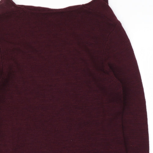cotton traiders Womens Purple Boat Neck  Cotton Pullover Jumper Size 10