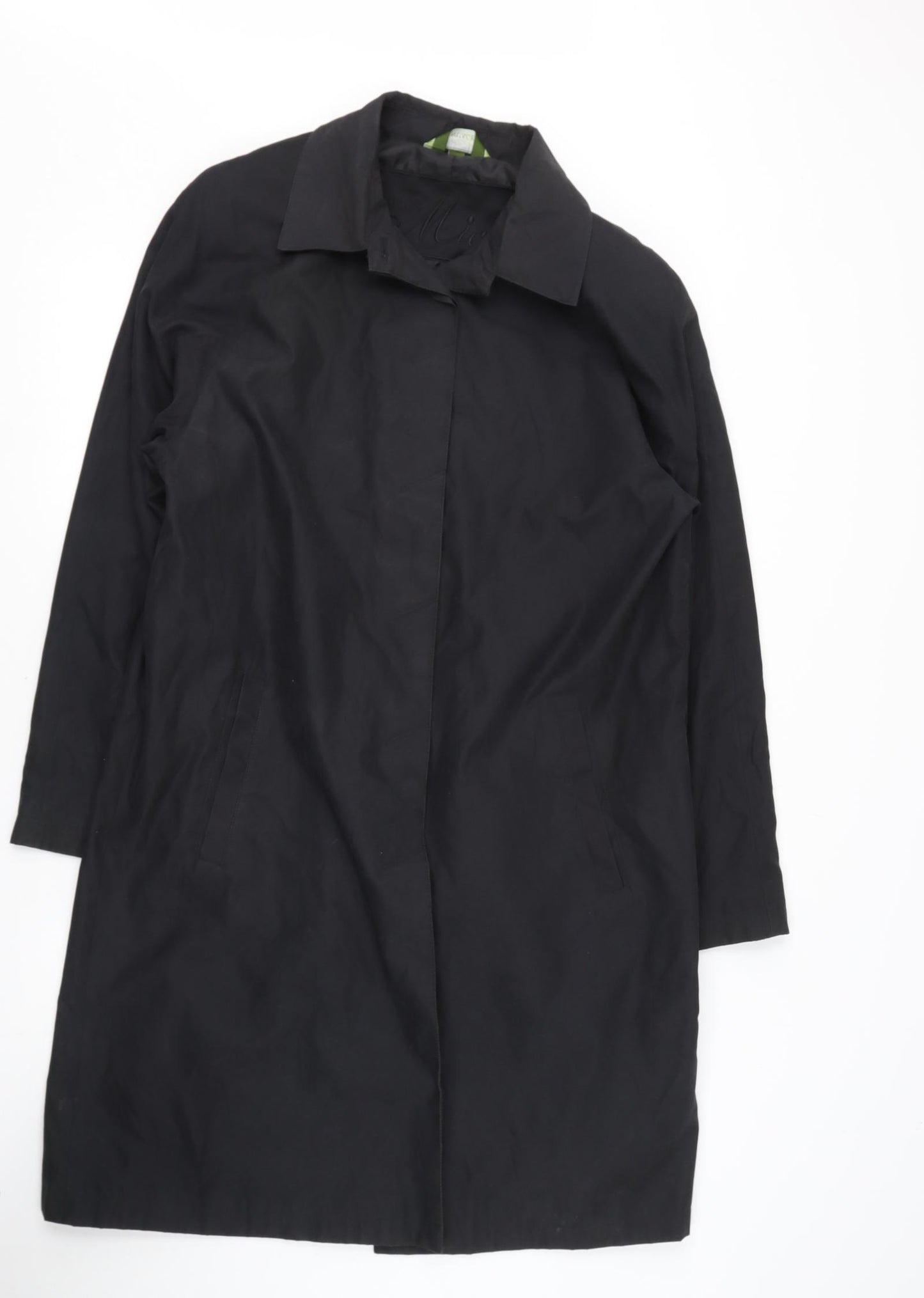 NuAge Womens Black   Trench Coat Jacket Size 14