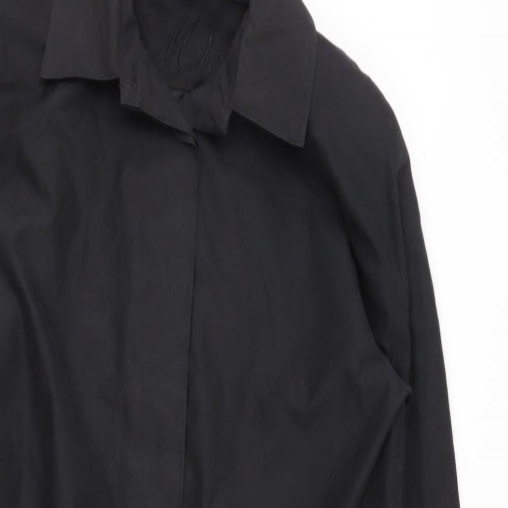 NuAge Womens Black   Trench Coat Jacket Size 14