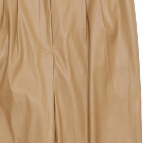 TOP SHOP Womens Beige  Polyester Dress Pants Trousers Size 18 L26 in Regular