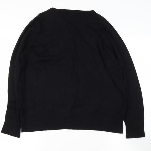 TESCO Womens Black Round Neck  Viscose Cape Jumper Size 20