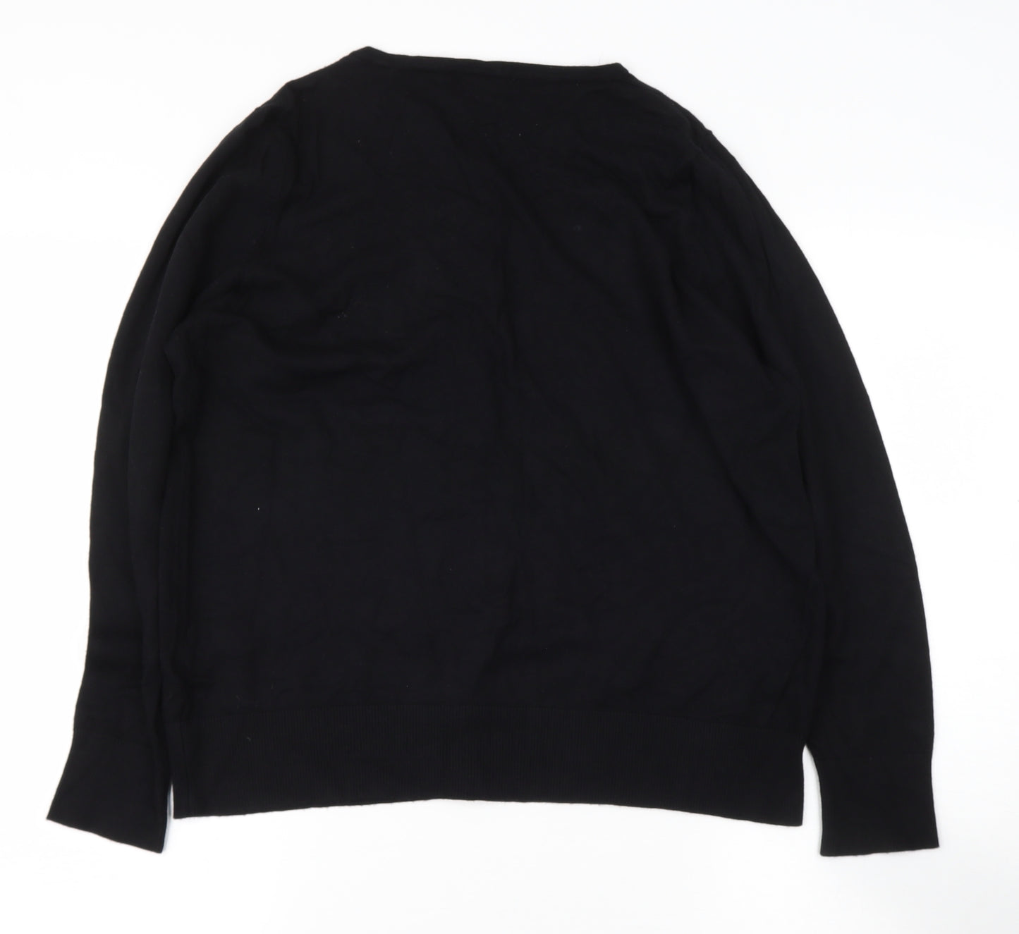 TESCO Womens Black Round Neck  Viscose Cape Jumper Size 20