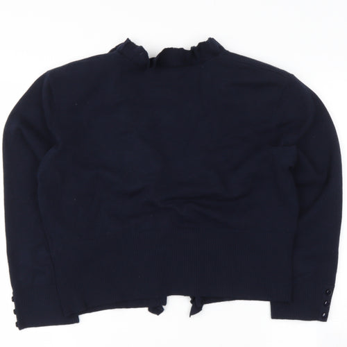 Roman Womens Black V-Neck  Cotton Cape Jumper Size M