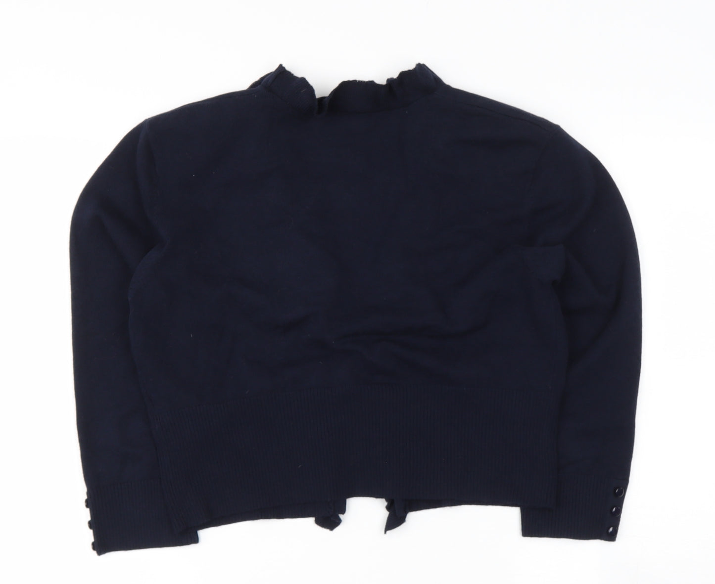 Roman Womens Black V-Neck  Cotton Cape Jumper Size M
