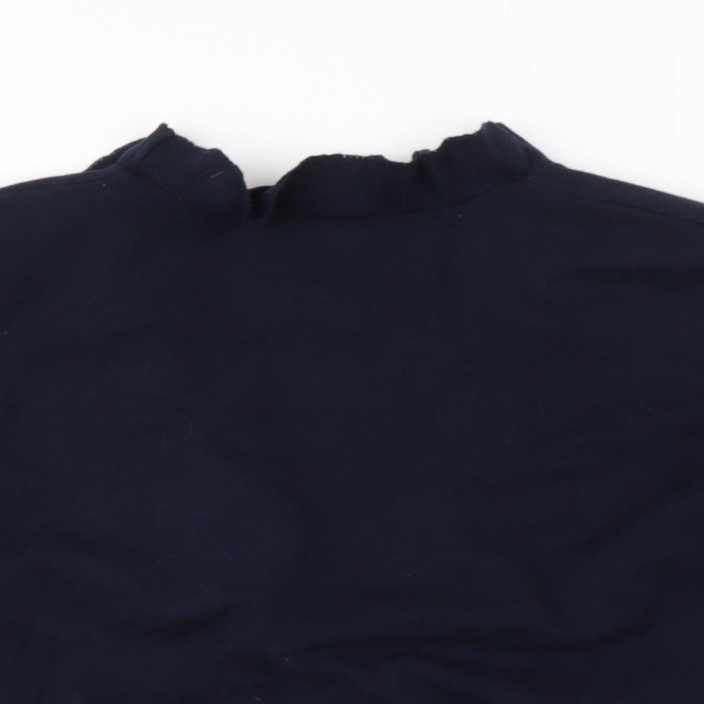 Roman Womens Black V-Neck  Cotton Cape Jumper Size M
