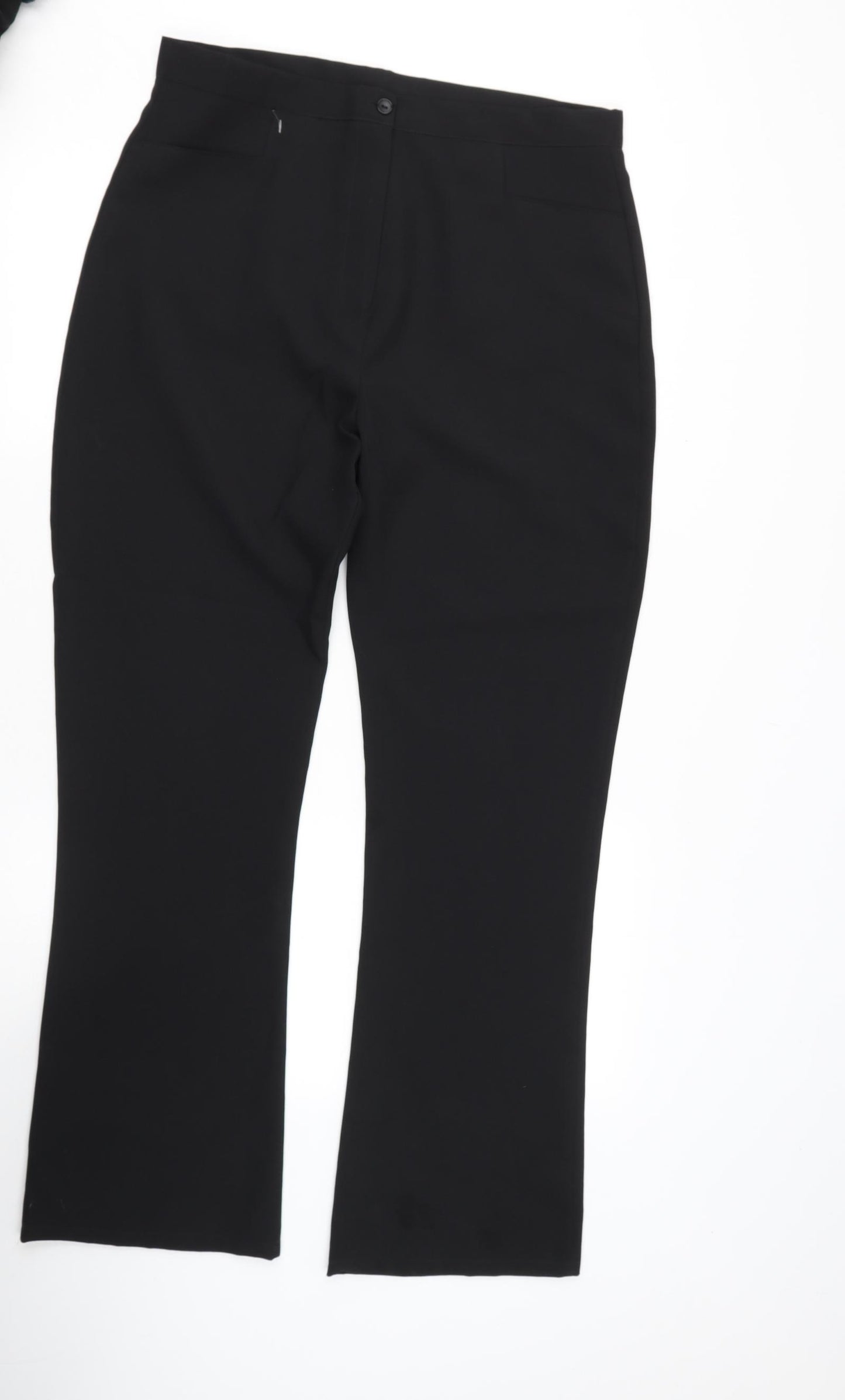 Preworn Womens Black  Polyester Dress Pants Trousers Size 32 L30 in Regular
