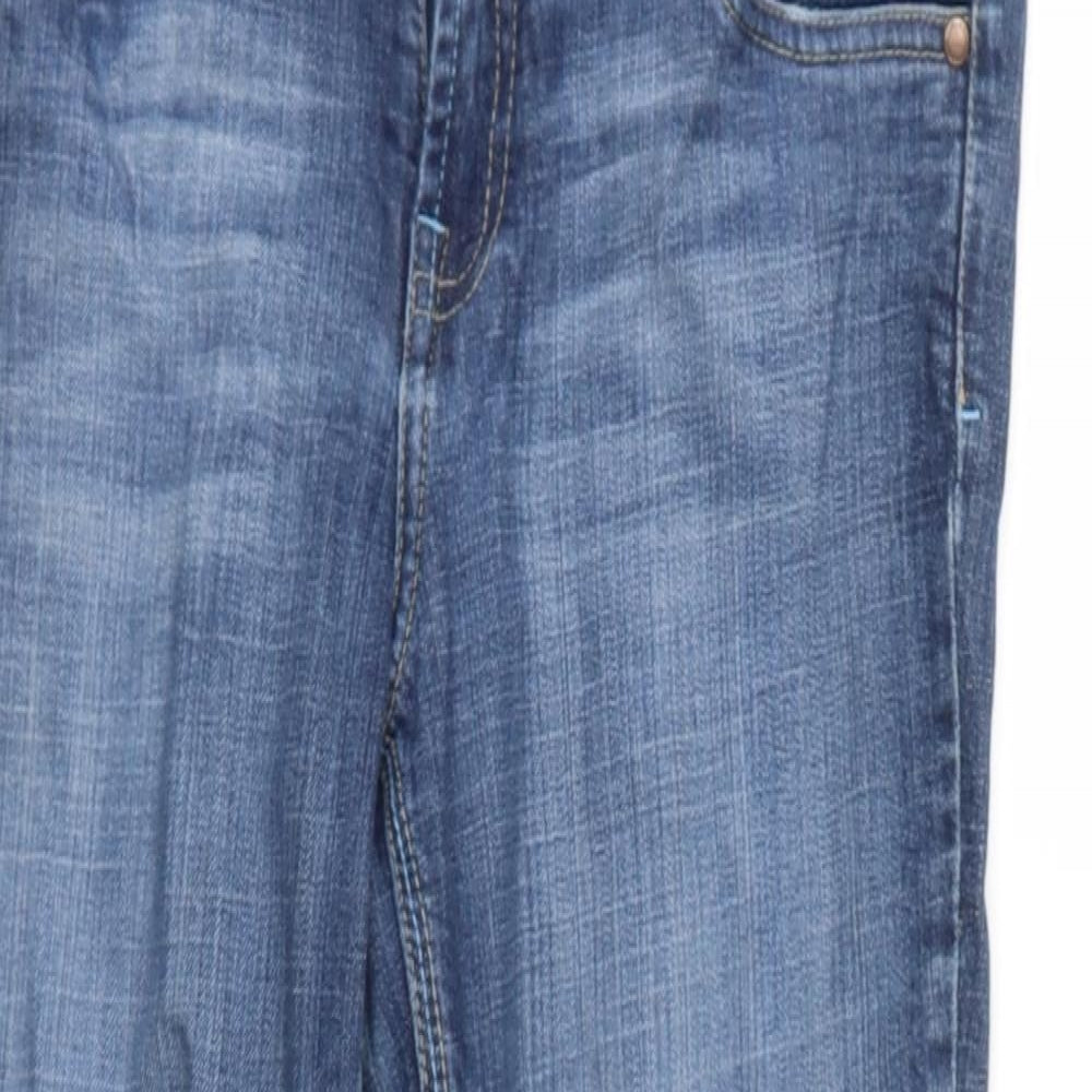 evie Womens Blue  Cotton Flared Jeans Size 12 L27 in Regular