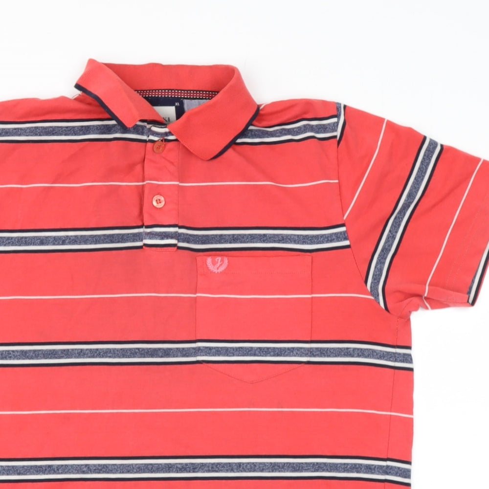 juki Mens Red  Polyester  T-Shirt Size XL Collared