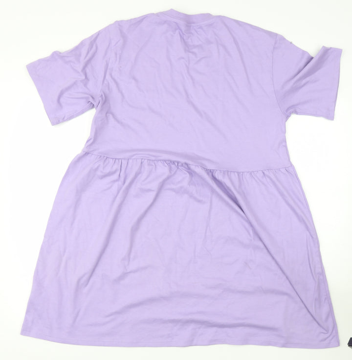 Divided Womens Pink  Cotton Basic Blouse Size S Round Neck