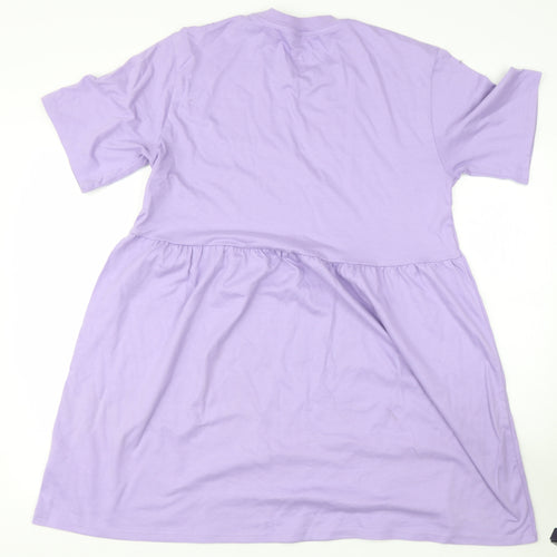 Divided Womens Pink  Cotton Basic Blouse Size S Round Neck