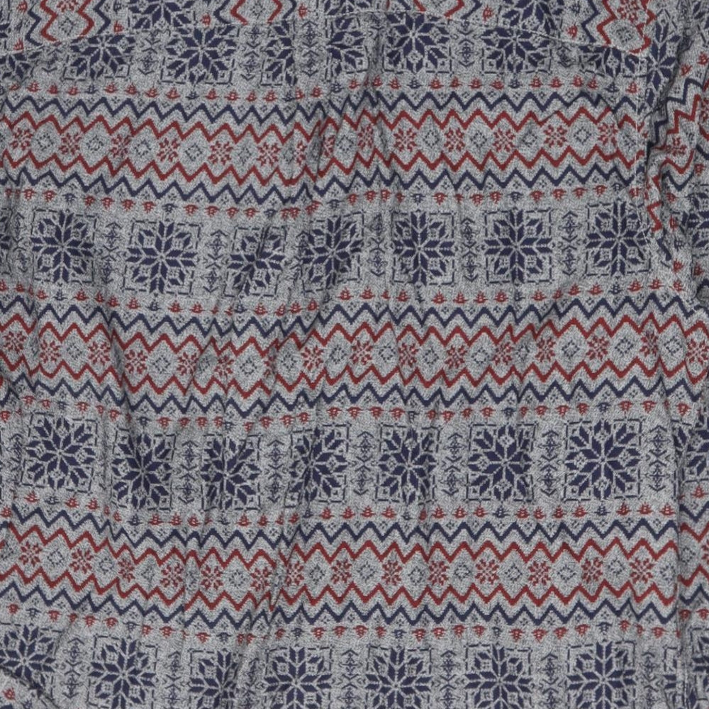 tesco Mens Multicoloured Geometric Polyester  Button-Up Size XLT Collared