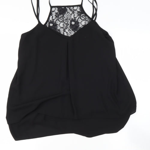 Coast Womens Black  Polyester Camisole Blouse Size 10 V-Neck