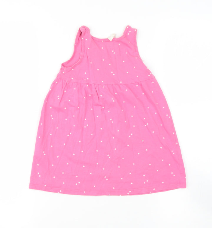 H&M Baby Pink Cotton Basic T-Shirt Size 12-18 Months Round Neck