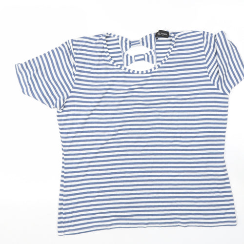 James Lakeland Womens Silver  Viscose  T-Shirt Size M Round Neck