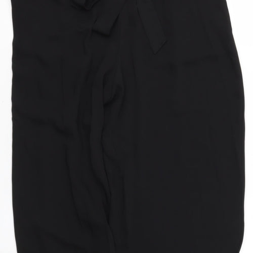 F7F Womens Black  Polyester Dress Pants Trousers Size 12 L20.5 in Regular