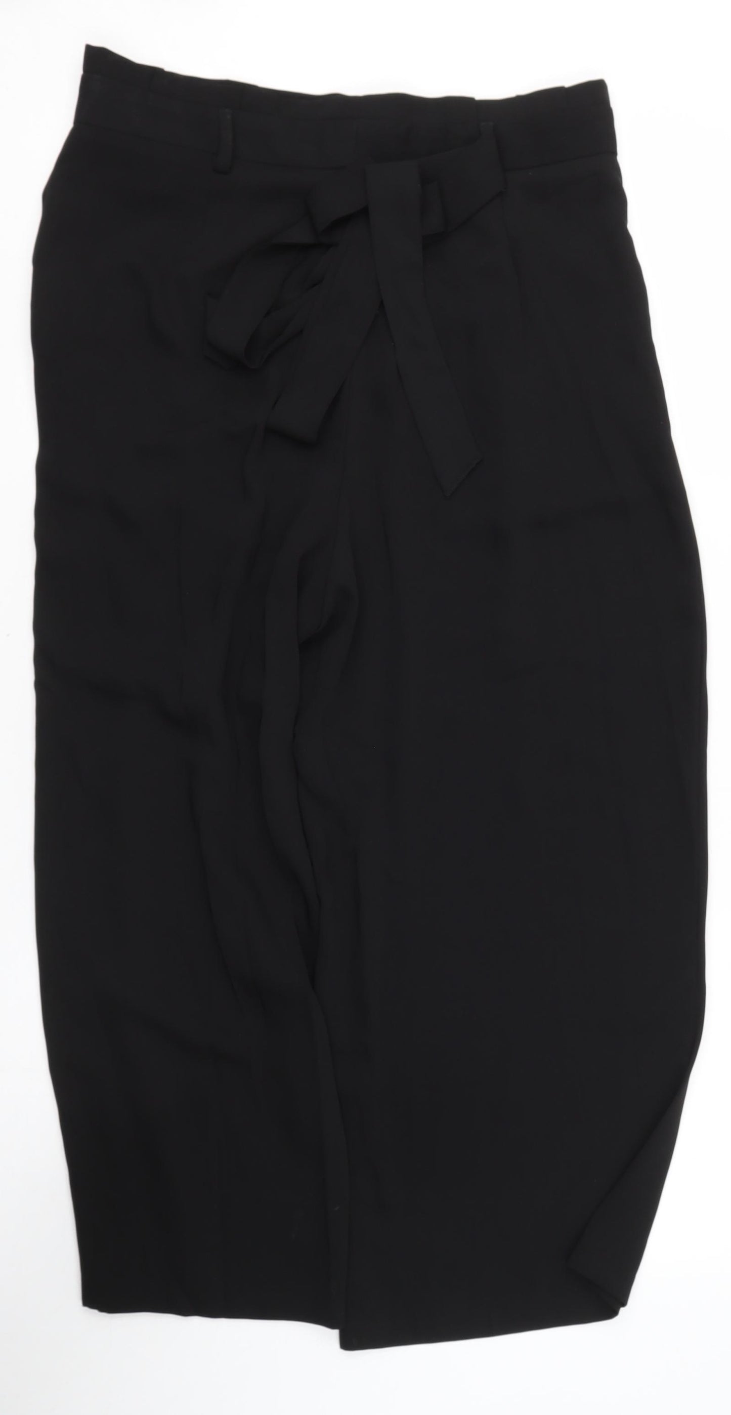 F7F Womens Black  Polyester Dress Pants Trousers Size 12 L20.5 in Regular