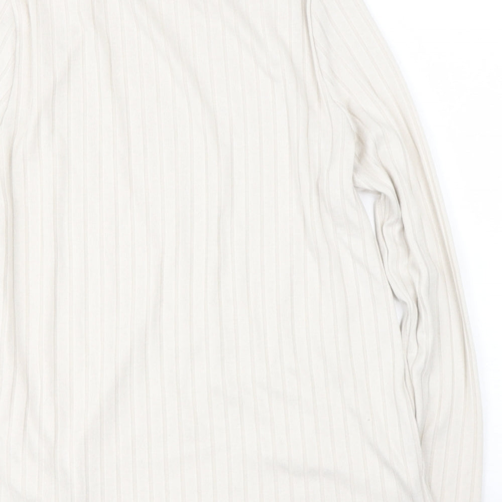 gtesco Womens Beige  Polyester Basic T-Shirt Size 14 Round Neck