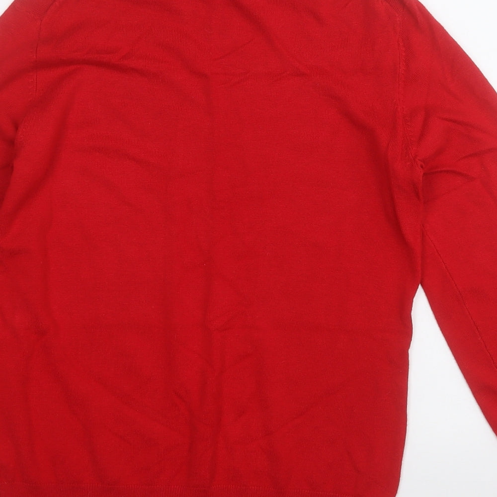 Dunnes Stores Womens Red Roll Neck  Viscose Pullover Jumper Size S