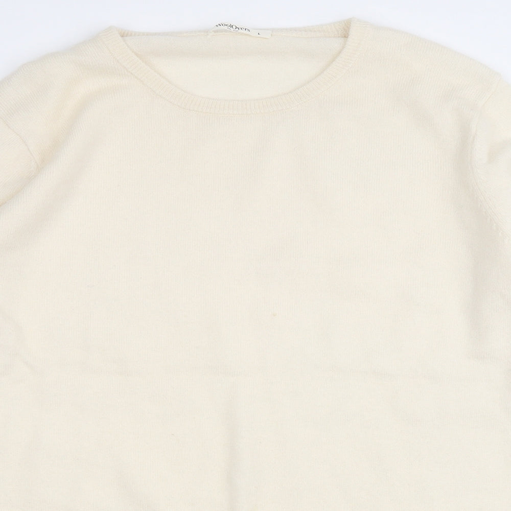 Woolovers Mens Yellow Round Neck  Wool Pullover Jumper Size L