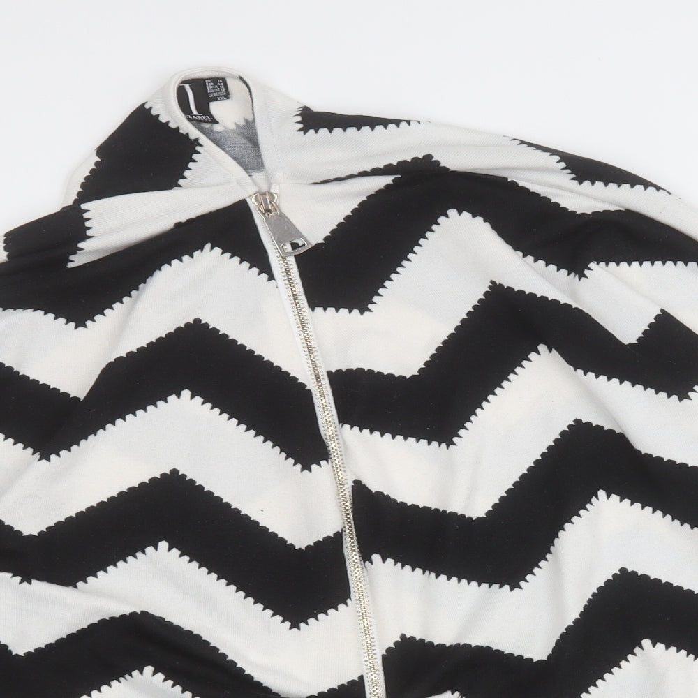 Izabel London Womens Black Round Neck Geometric Polyester Pullover Jumper Size 16