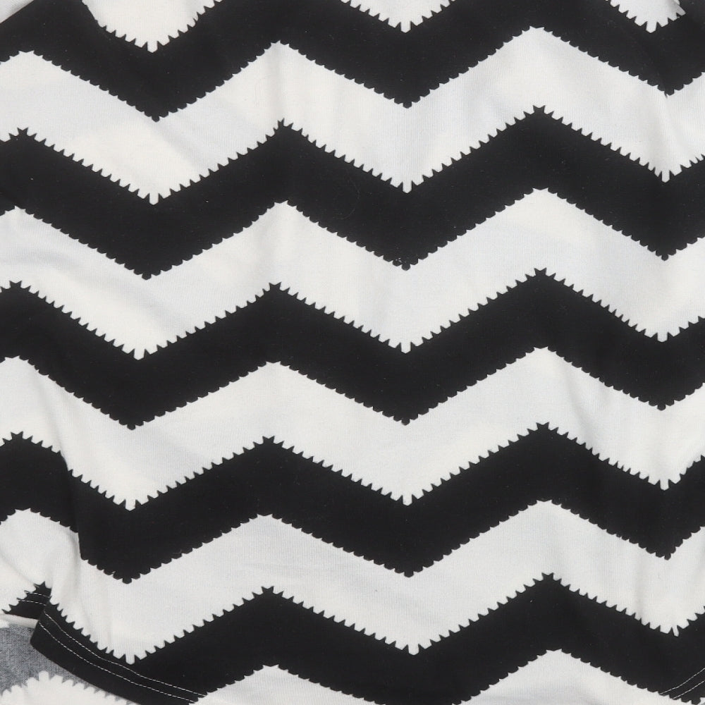 Izabel London Womens Black Round Neck Geometric Polyester Pullover Jumper Size 16