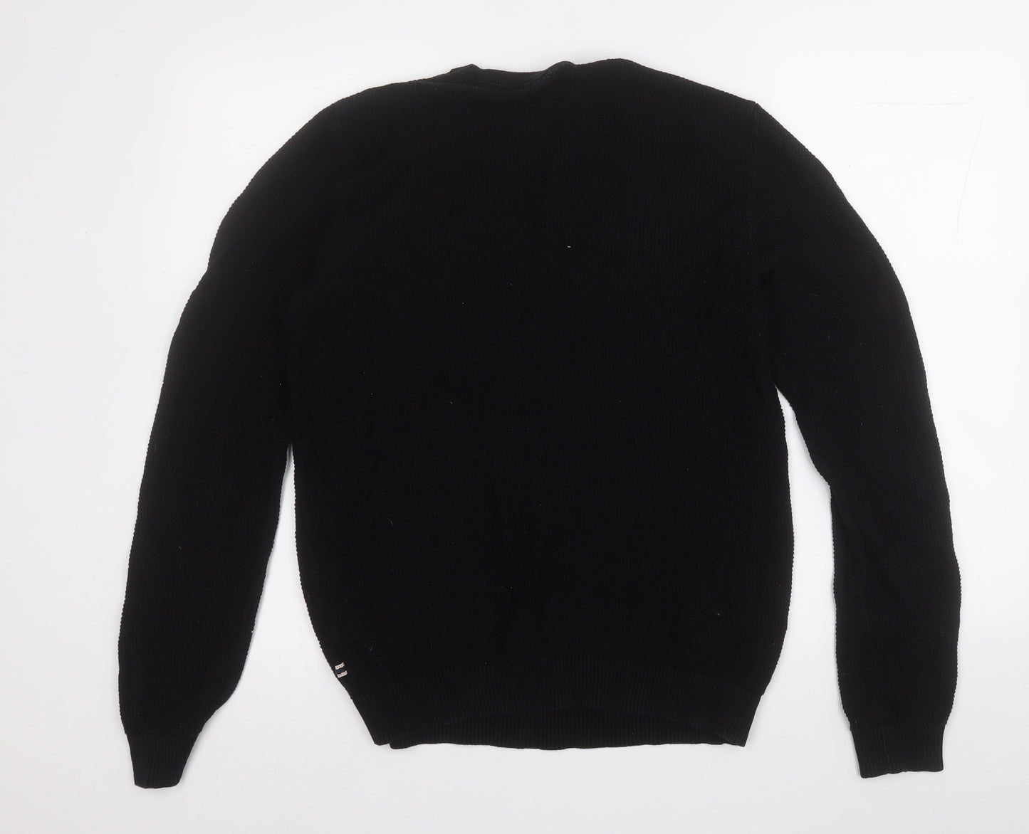 Jack&Jones Mens Black  Cotton Pullover Sweatshirt Size M