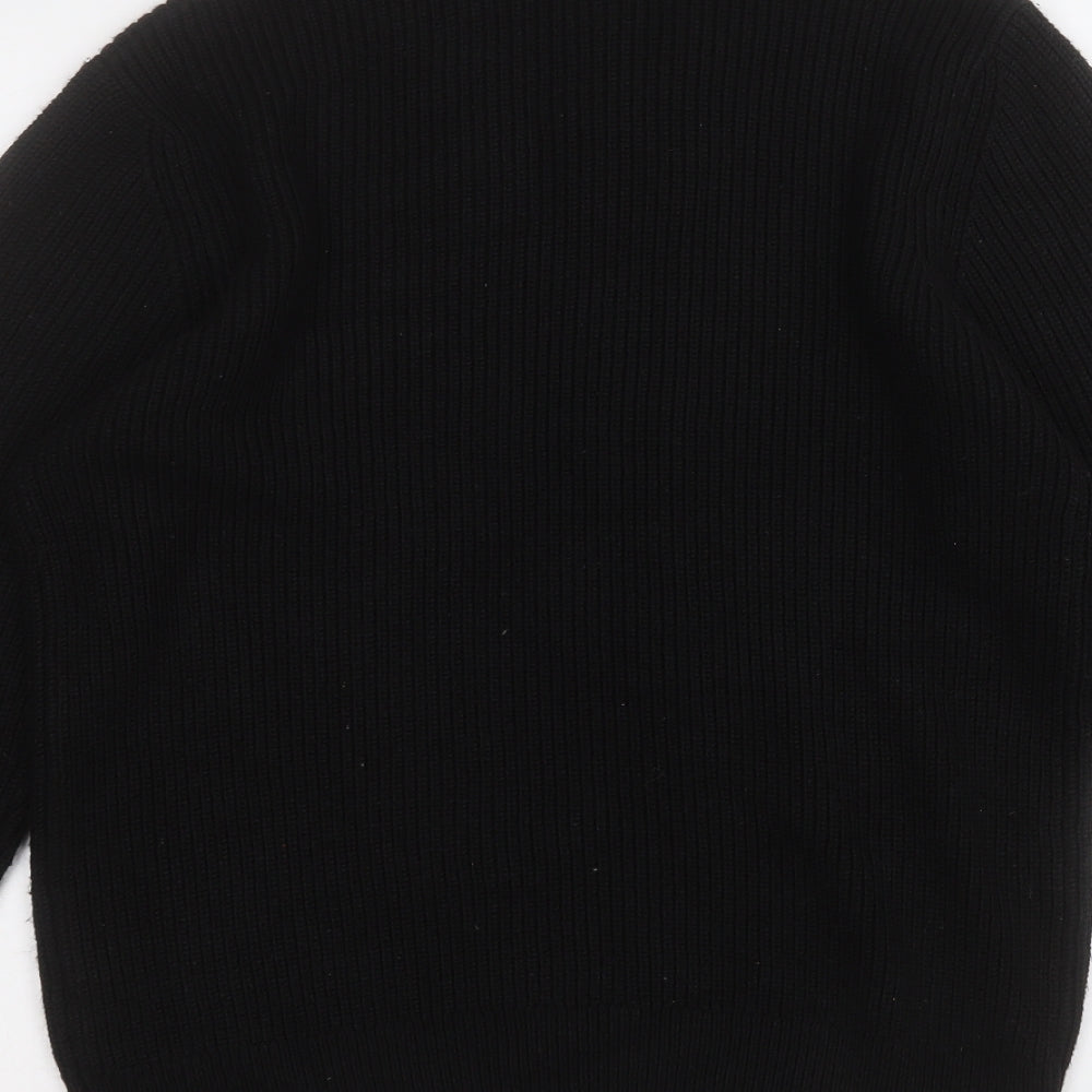 George Mens Black Mock Neck  Acrylic Pullover Jumper Size M