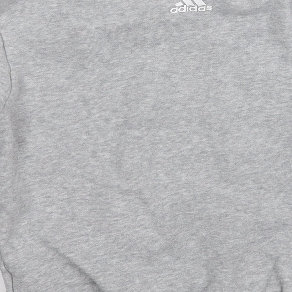adidas Boys Grey  Cotton Pullover Sweatshirt Size 6-7 Years