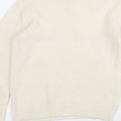 Dorothy Perkins Womens Yellow Round Neck Geometric Acrylic Pullover Jumper Size 10