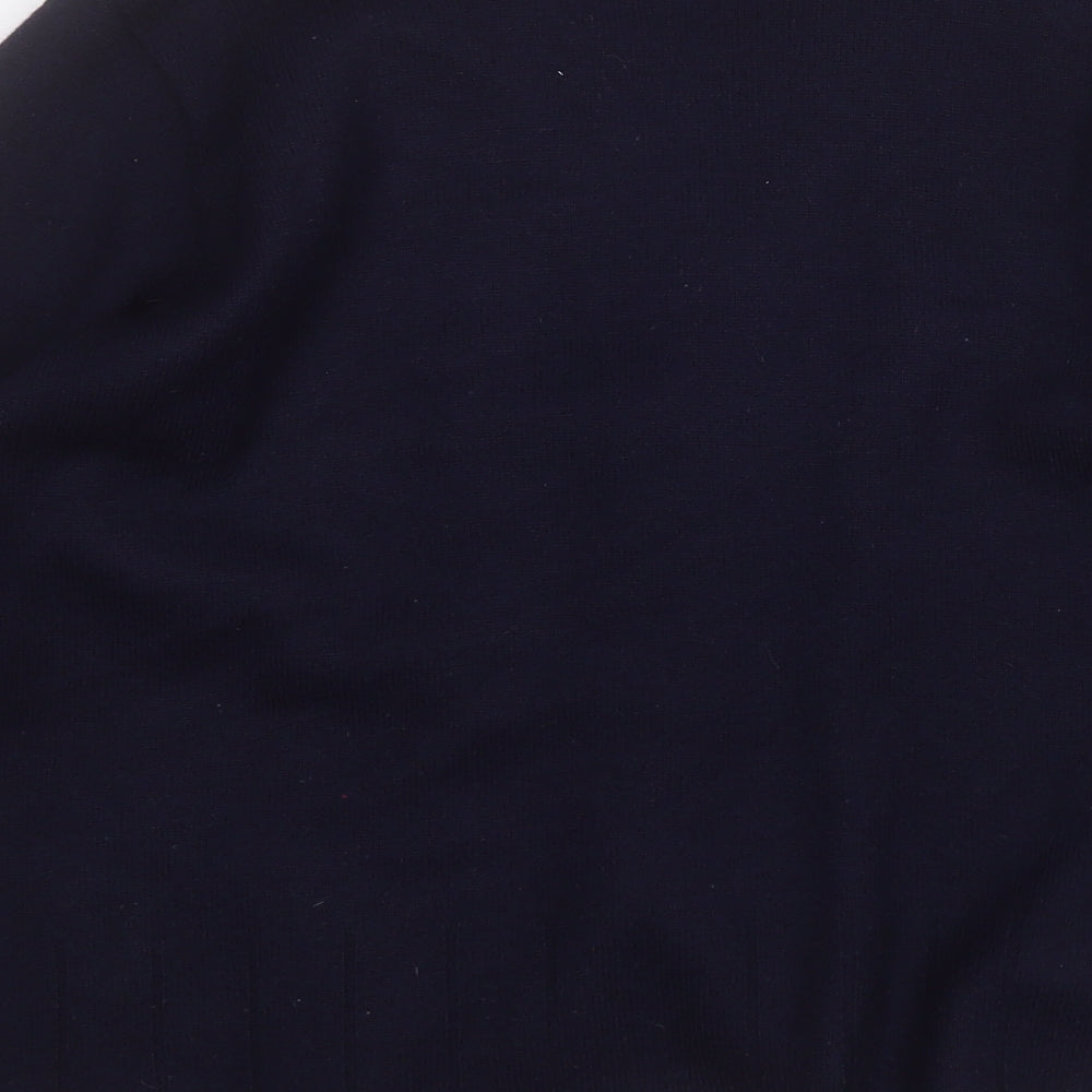 view Womens Blue V-Neck  Wool Cardigan Jumper Size L