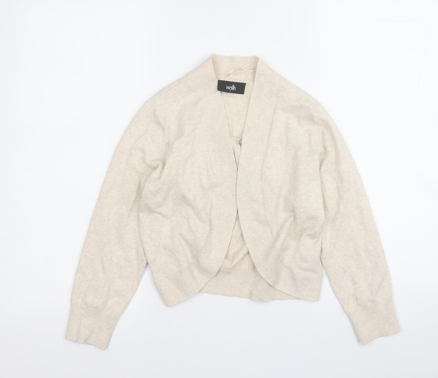 Wallis Womens Beige V-Neck  Cotton Cardigan Jumper Size S