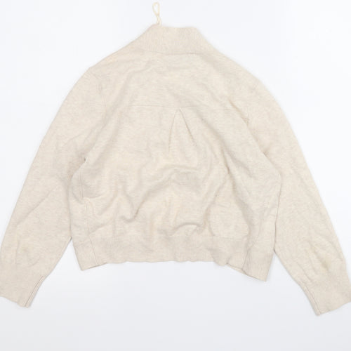 Wallis Womens Beige V-Neck  Cotton Cardigan Jumper Size S