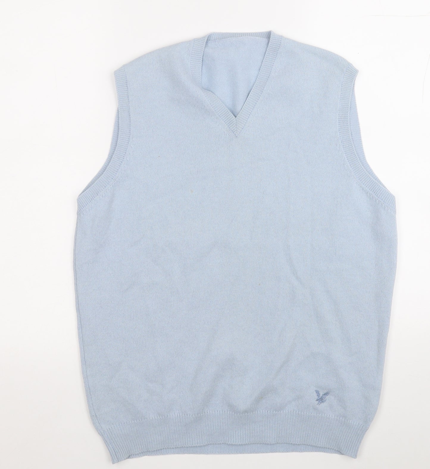 Preworn Womens Blue V-Neck  Acrylic Vest Jumper Size M