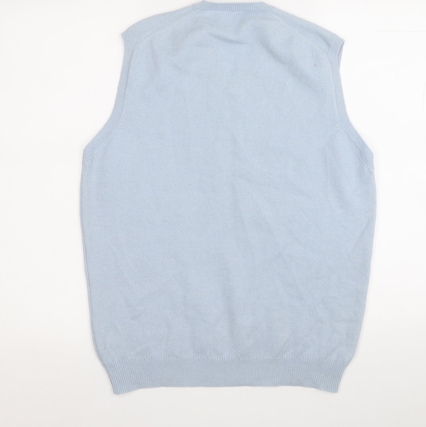 Preworn Womens Blue V-Neck  Acrylic Vest Jumper Size M