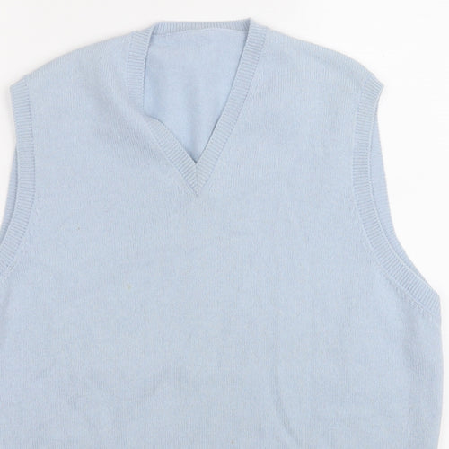 Preworn Womens Blue V-Neck  Acrylic Vest Jumper Size M