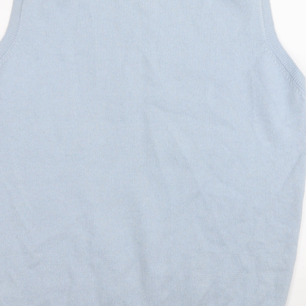 Preworn Womens Blue V-Neck  Acrylic Vest Jumper Size M