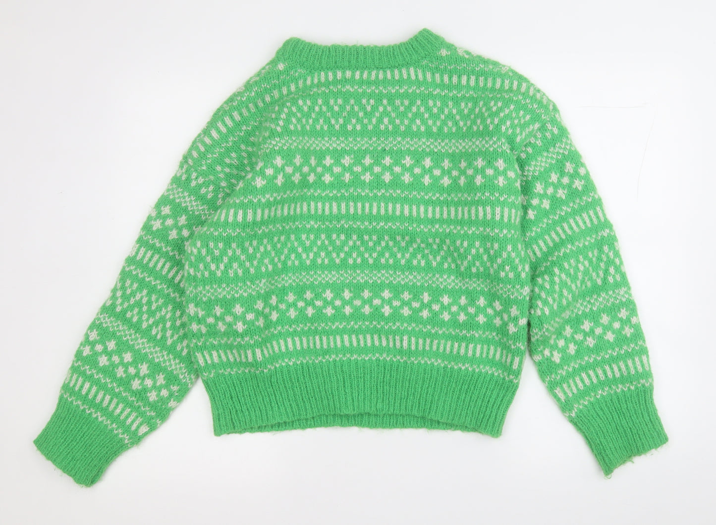 Primark Womens Green Round Neck  Polyester Pullover Jumper Size 12