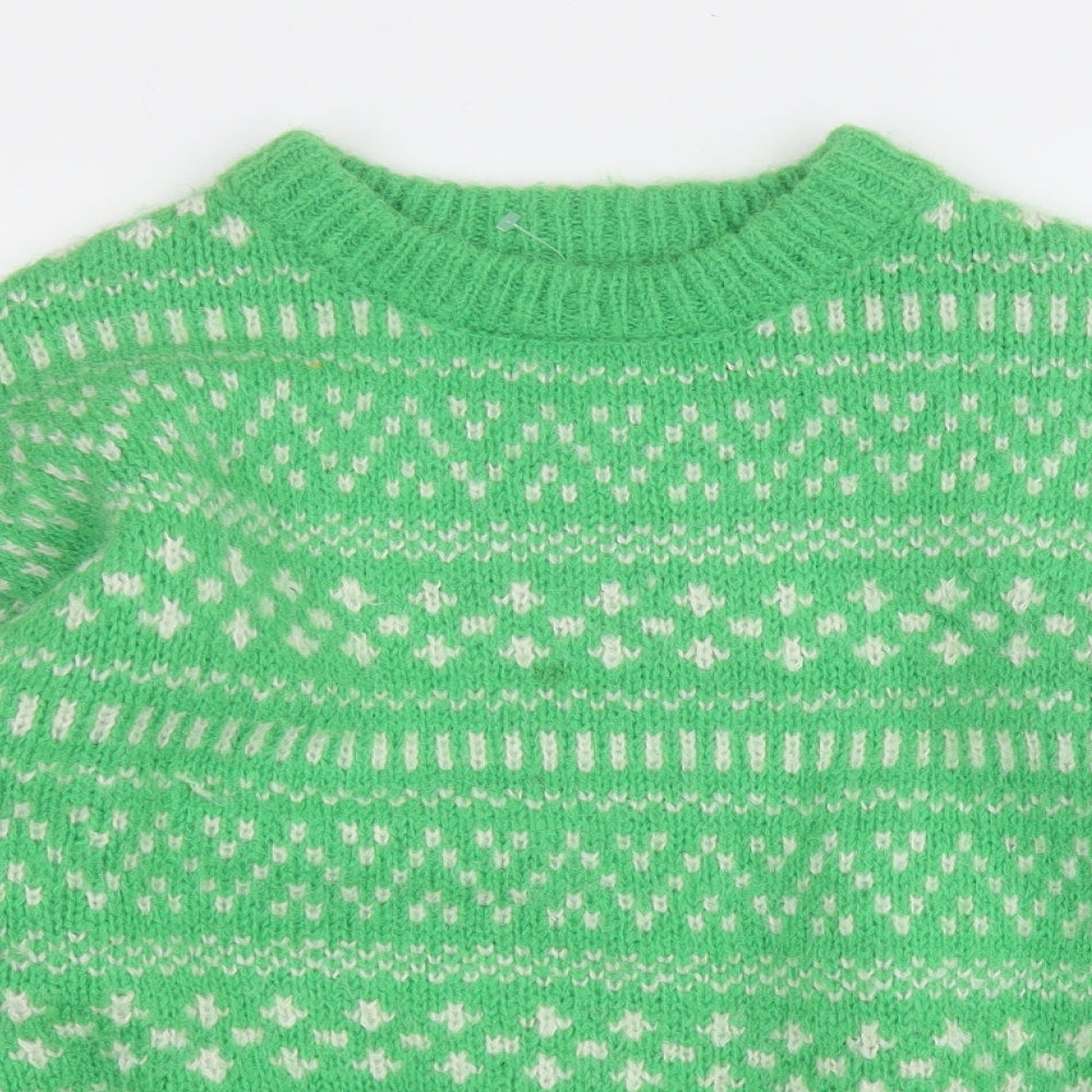 Primark Womens Green Round Neck  Polyester Pullover Jumper Size 12