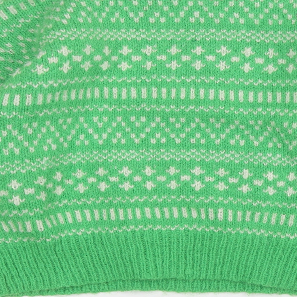 Primark Womens Green Round Neck  Polyester Pullover Jumper Size 12