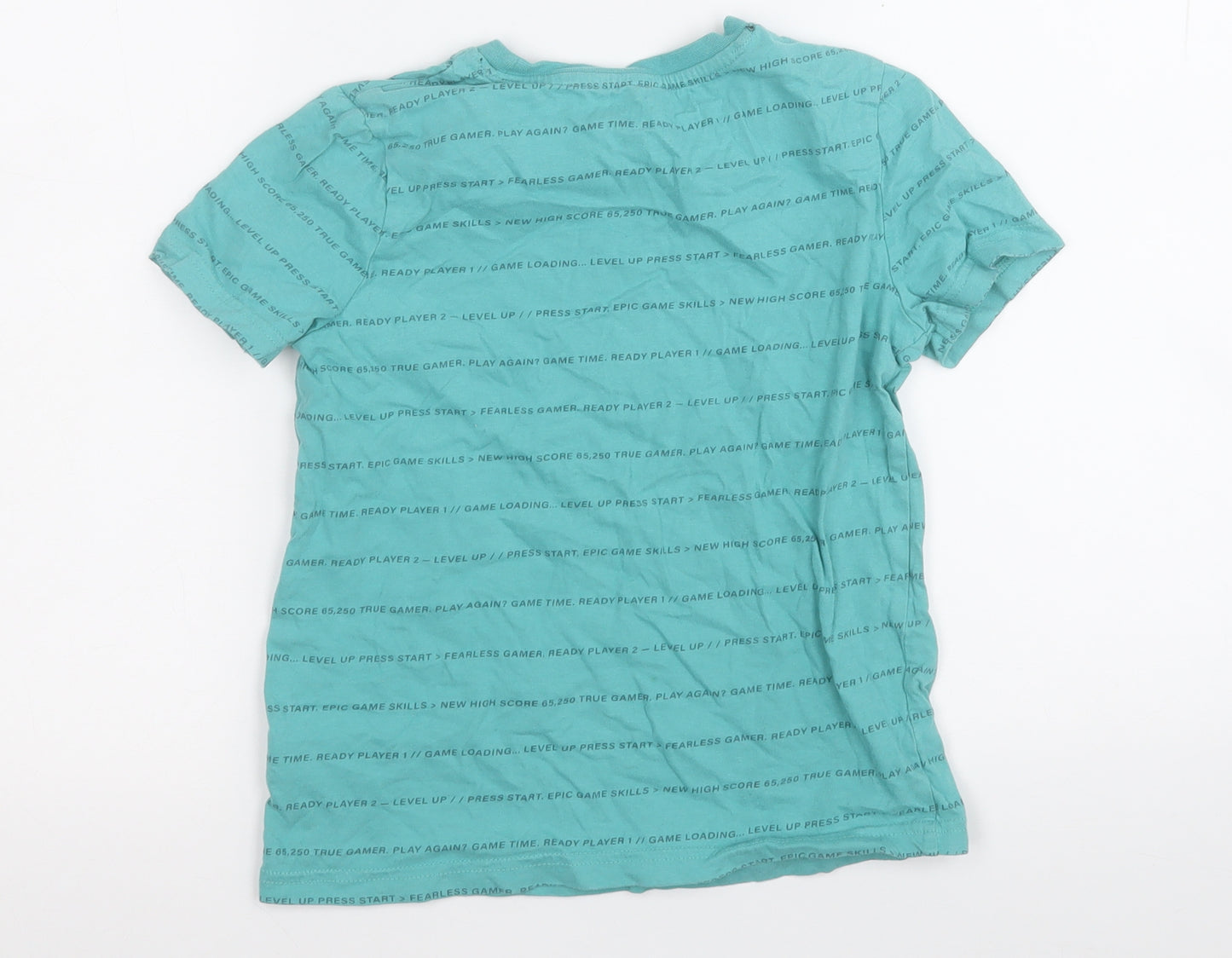 NEXT Boys Blue  Cotton Pullover T-Shirt Size 7-8 Years Round Neck