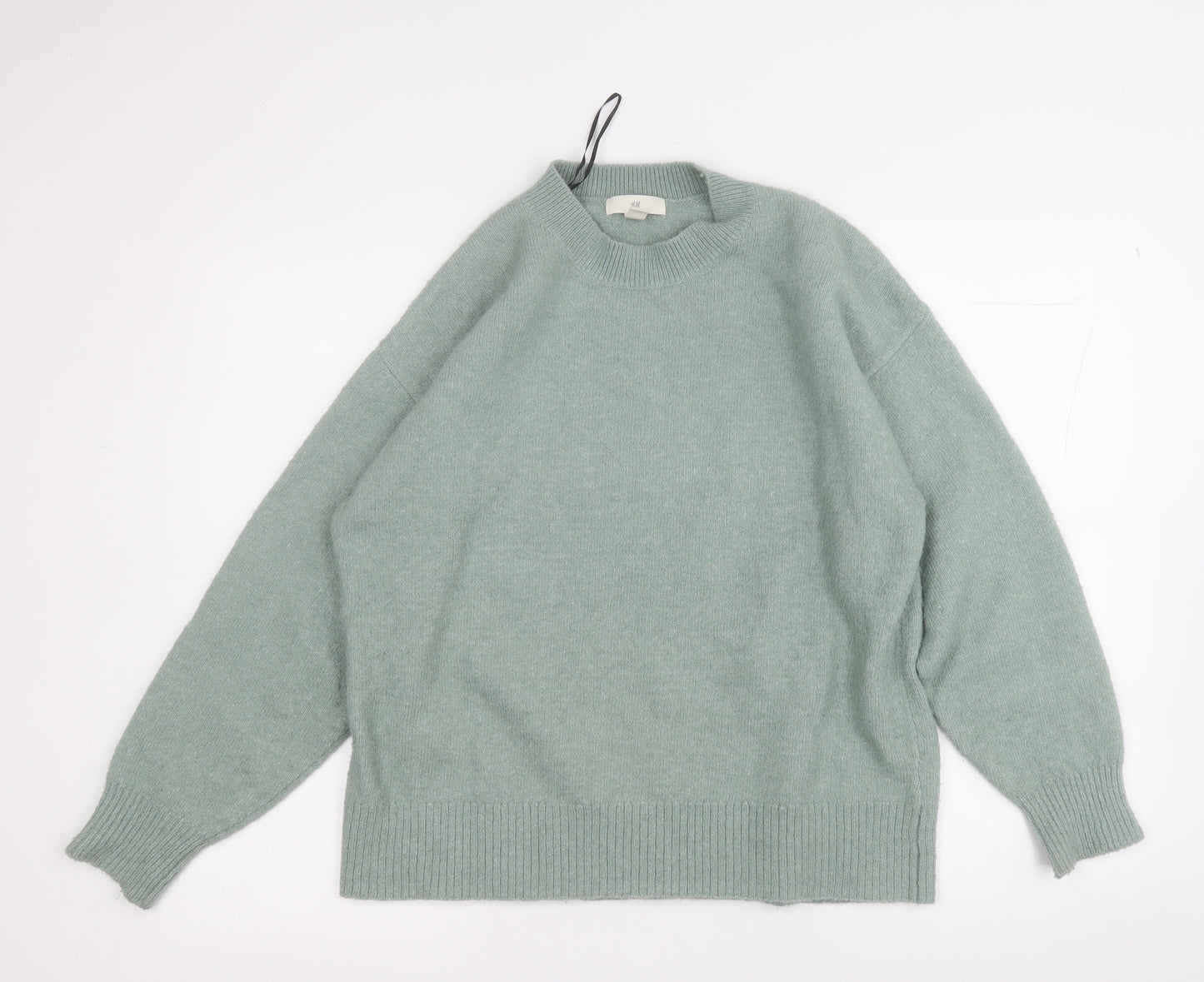 H&M Womens Green Round Neck  Polyester Pullover Jumper Size M