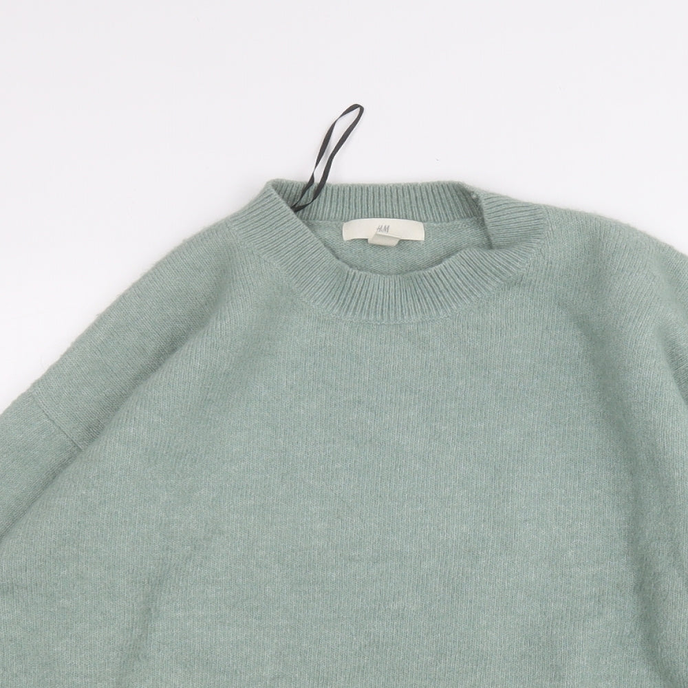 H&M Womens Green Round Neck  Polyester Pullover Jumper Size M