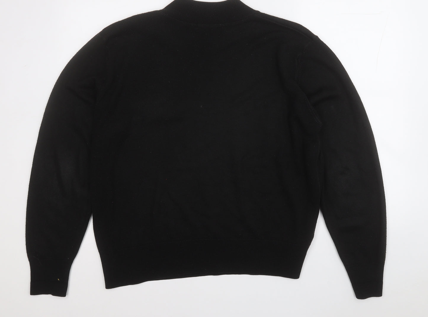 St Michael Mens Black Round Neck  Acrylic Pullover Jumper Size XL