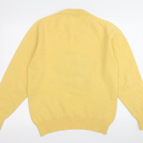 Callant Of Scotland Womens Yellow Round Neck  Wool Pullover Jumper Size L